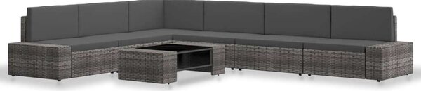VidaXL 7 részes szürke polyrattan kerti ülőgarnitúra