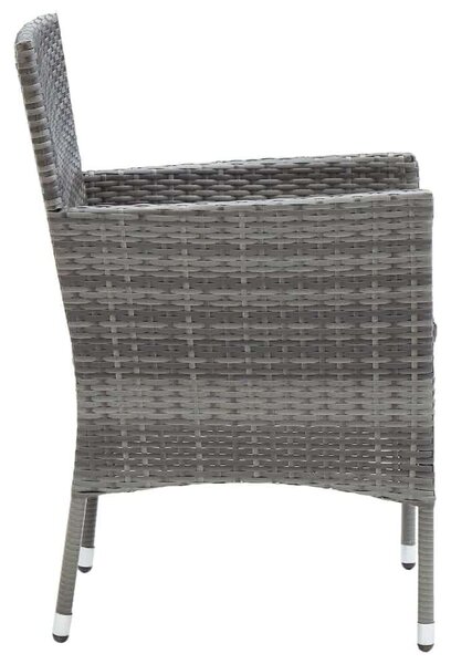 VidaXL Polyrattan Kerti Étkezőgarnitúra - 9 részes - Szürke