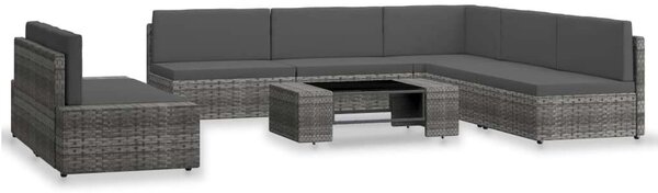 VidaXL 7 részes szürke polyrattan kerti ülőgarnitúra