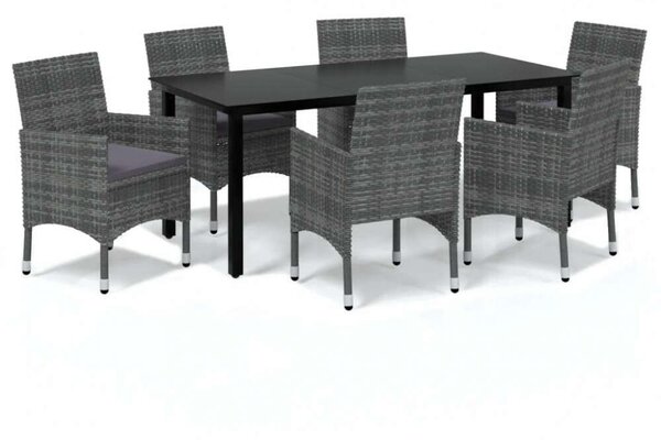 VidaXL Polyrattan Kerti Étkezőgarnitúra - 7 részes