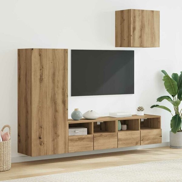 VidaXL TV Fali Egységek 4 pcs Artisan tölgy Faanyag