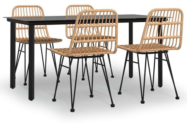 VidaXL Polyrattan Kerti Étkezőgarnitúra - 5 részes