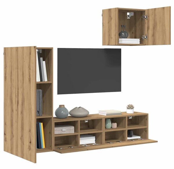 VidaXL TV Fali Egységek 4 pcs Artisan tölgy Faanyag