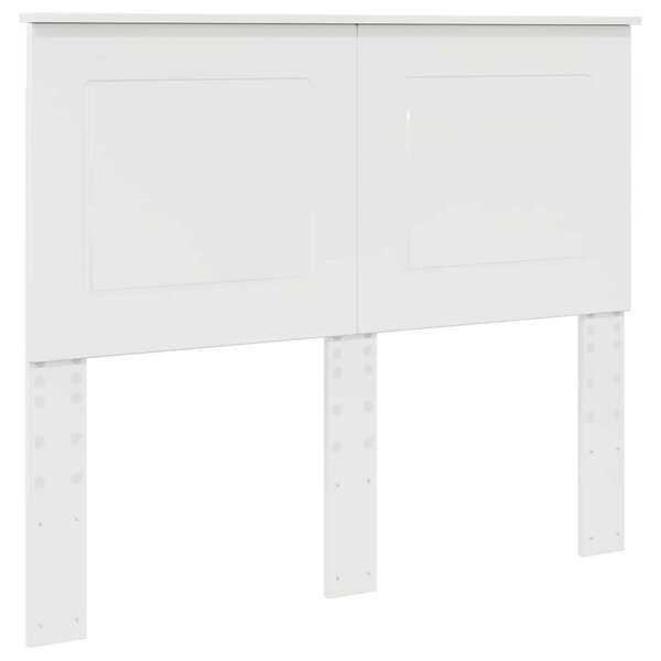 VidaXL Fejtámla fejtámlával Fényes Fehér 135 cm Faanyag