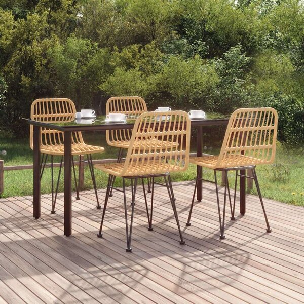 VidaXL Polyrattan Kerti Étkezőgarnitúra - 5 részes