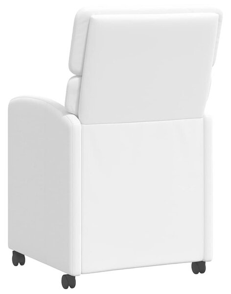 VidaXL Étkező Székek kerekekkel 2 pcs Fehér 58 x 65 x 98 cm Műbőr