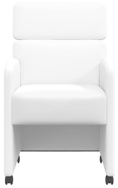 VidaXL Étkező Székek kerekekkel 2 pcs Fehér 58 x 65 x 98 cm Műbőr