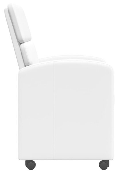 VidaXL Étkező Székek kerekekkel 2 pcs Fehér 58 x 65 x 98 cm Műbőr