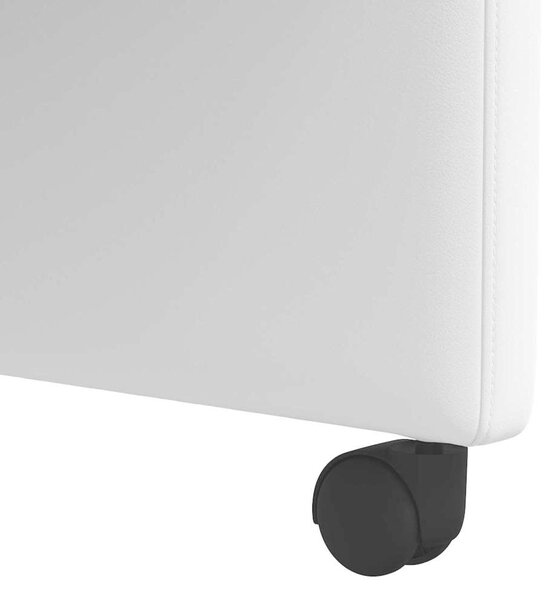 VidaXL Étkező Székek kerekekkel 2 pcs Fehér 58 x 65 x 98 cm Műbőr