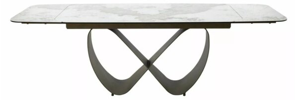 Infinity bővíthető étkezőasztal kerámia fényes fehér/réz 160-240 cm