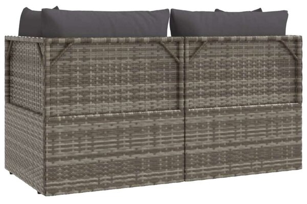 VidaXL Polyrattan Kerti Ülőgarnitúra - 3 részes - Szürke
