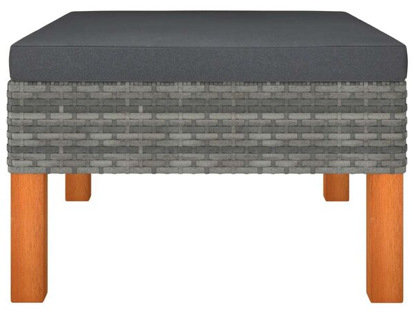 Polyrattan Kerti Ülőgarnitúra - 7 részes - Szürke