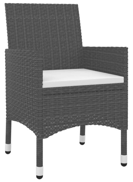 VidaXL 5 részes polyrattan és üveg kerti étkezőgarnitúra párnákkal