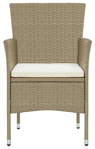 VidaXL Polyrattan Kerti Étkezőgarnitúra - 7 részes - Bézs