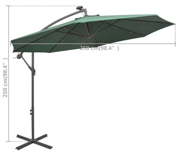 VidaXL Függő Napernyő - Zöld - 300 cm