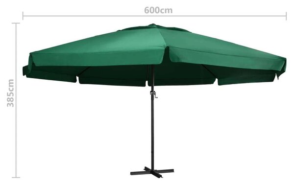 Kerti Napernyő - Zöld - 600 cm