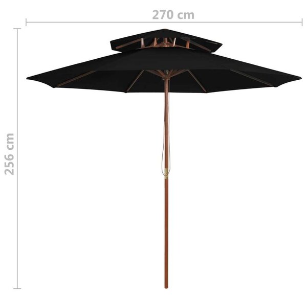 VidaXL Kert Napernyő - Két Szintes - 270 cm