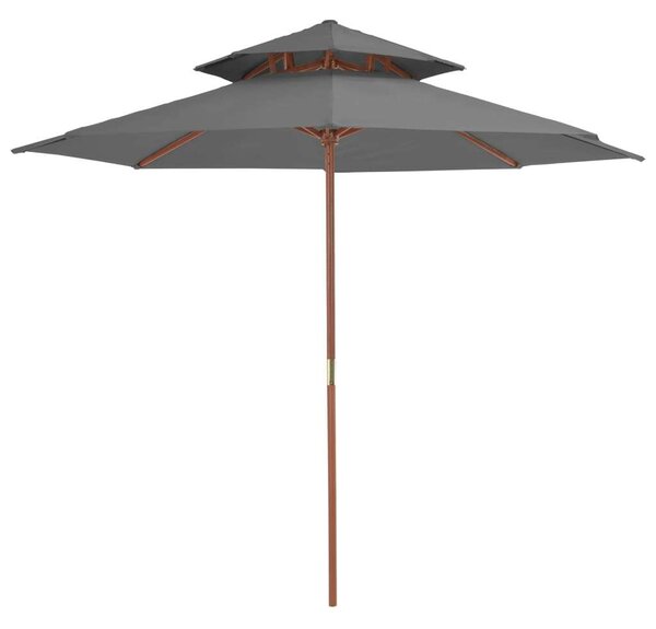 Kert Napernyő - Két Szintes - Fa Rúd - 270 cm