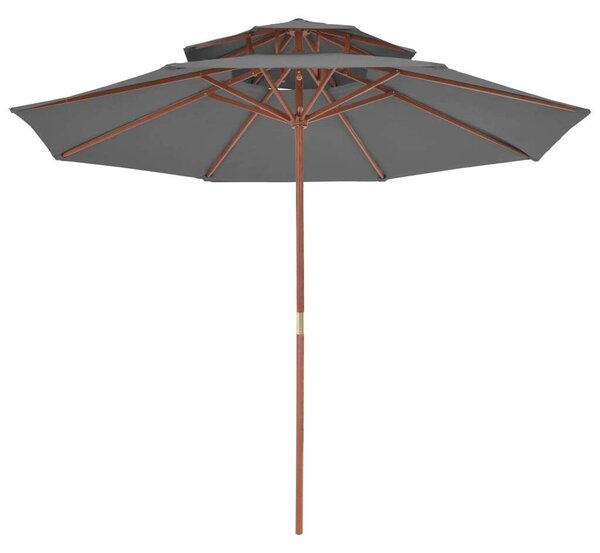 Kert Napernyő - Két Szintes - Fa Rúd - 270 cm