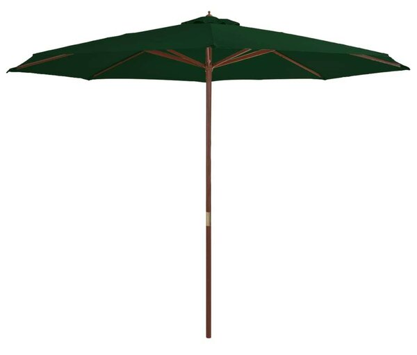 Zöld kültéri napernyő farúddal 350 cm