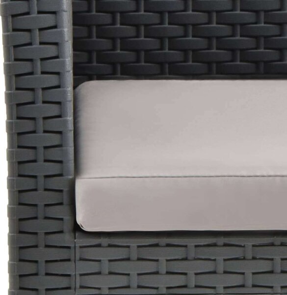 VidaXL Kertbútor Szett - 3 részes - Antracit PP Rattan