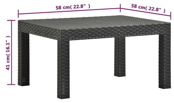 VidaXL Kertbútor Szett - 3 részes - Antracit PP Rattan
