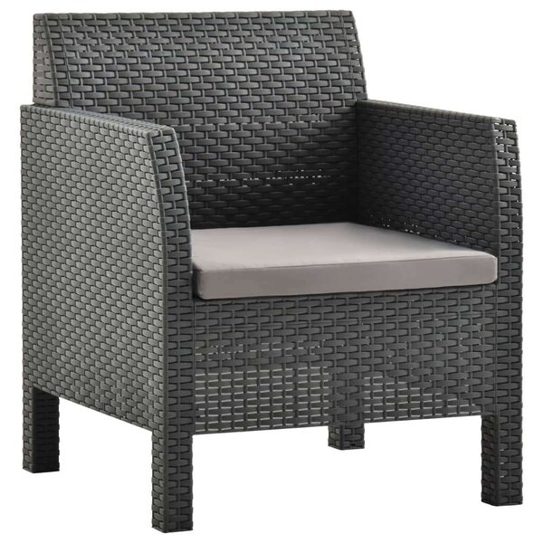 VidaXL Kertbútor Szett - 3 részes - Antracit PP Rattan