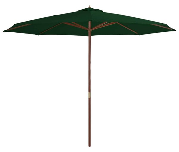 Zöld kültéri napernyő farúddal 350 cm