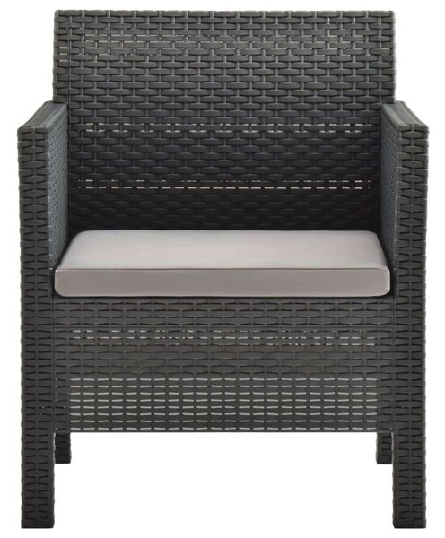 VidaXL Kertbútor Szett - 3 részes - Antracit PP Rattan