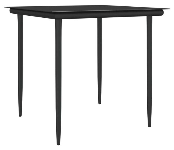 Kerti Étkezőgarnitúra - 3 részes - Fekete Polyrattan