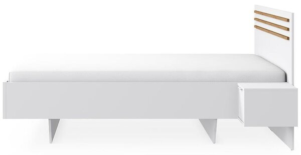 Franciaágy 160x200 TURBO - artisan tölgy / fehér + 2 db éjjeliszekrény INGYEN