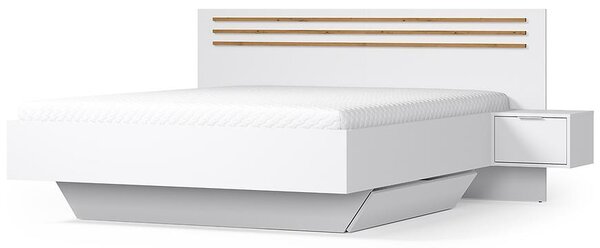 Franciaágy 160x200 TURBO - artisan tölgy / fehér + 2 db éjjeliszekrény INGYEN