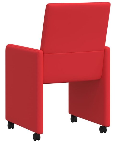 VidaXL Étkező Székek kerekekkel 2 pcs Piros 57 x 66 x 94 cm Műbőr