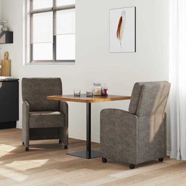 VidaXL Étkező Székek 2 pcs Sötétszürke 57 x 67 x 95 cm Műbőr velúr
