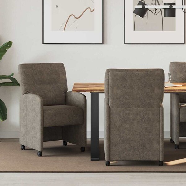 VidaXL Étkező Székek 2 pcs Sötétszürke 57 x 67 x 95 cm Műbőr velúr