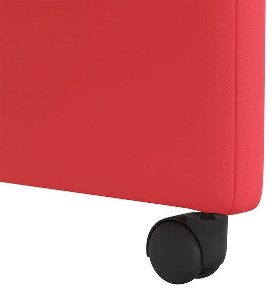 VidaXL Étkező Székek kerekekkel 2 pcs Piros 57 x 66 x 94 cm Műbőr