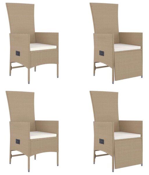 Polyrattan Kerti Étkezőgarnitúra - 5 részes - Bézs