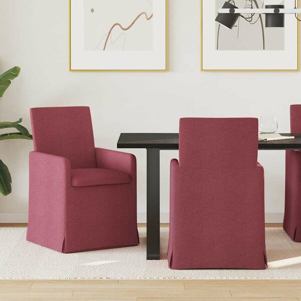 VidaXL Étkező Székek 2 pcs bordó 57 x 67 x 95 cm szövet