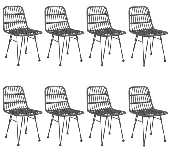 Kertbútor - Fekete Polyrattan Étkezőgarnitúra - 9 részes