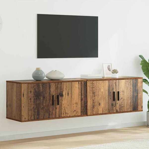 VidaXL Fali TV szekrény szett 2 pcs Öreg fa 80 x 34,5 x 40 cm Faanyag