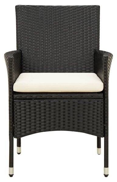 Polyrattan Kültéri Étkezőgarnitúra - 5 részes - Fekete