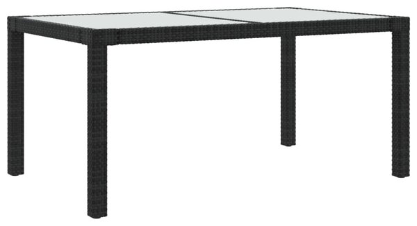 Polyrattan Kültéri Étkezőgarnitúra - 5 részes - Fekete