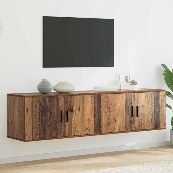 VidaXL Fali TV szekrény szett 2 pcs Öreg fa 80 x 34,5 x 40 cm Faanyag