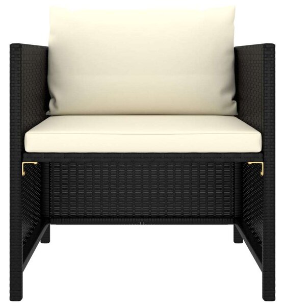 Polyrattan Kerti Ülőgarnitúra - 6 részes - Fekete