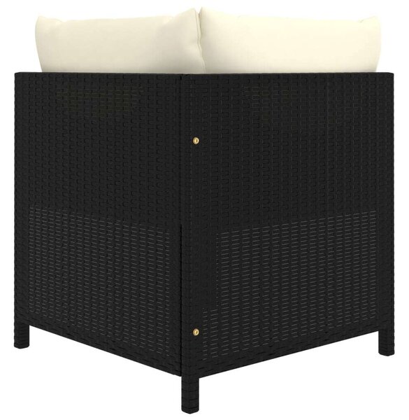 Polyrattan Kerti Ülőgarnitúra - 6 részes - Fekete