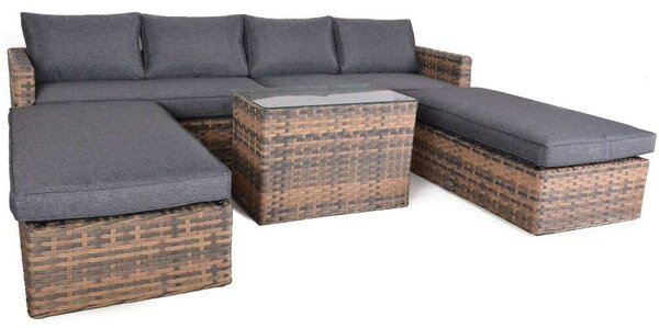 ROJAPLAST Hartford 5 részes műrattan kerti garnitúra
