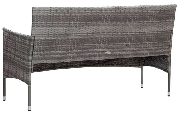 Polyrattan Kerti Ülőgarnitúra - Szürke - 4 részes