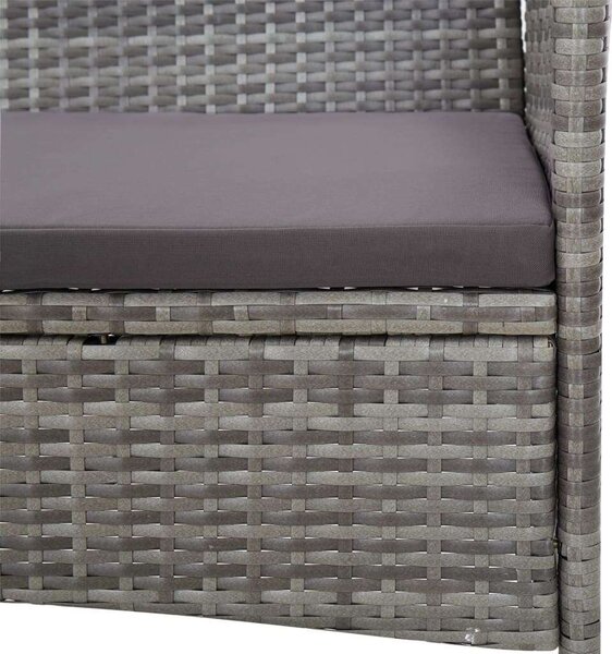 Polyrattan Kerti Ülőgarnitúra - Szürke - 4 részes