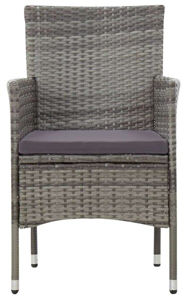 Polyrattan Kerti Ülőgarnitúra - Szürke - 4 részes
