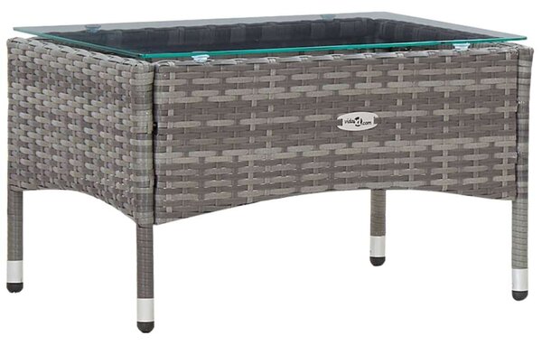 Polyrattan Kerti Ülőgarnitúra - Szürke - 4 részes